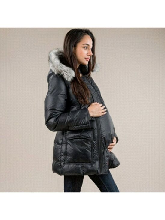 The M coat Jackets & Blazers - Maternity down trench coat, convertible black Size XL